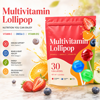 OLLI Groothandel Private Label Multivitamine Lollies Gemengde Fruit Smaak Vitamine C Vitamine B12 Kinderen Immuniteit Hersenen Energie Ondersteuning