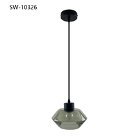 Lampe suspendue en verre de style nordique rétro moderne pour chevet de lit, restaurant, petite suspension à tête unique