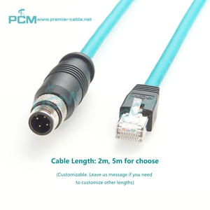 High Flex M12 D-Code 4-poliges Stecker-zu-RJ45-Ethernet-Kabel für Industrie kamera <span class=keywords><strong>Balser</strong></span> Data logic Cognex Profinet Ethercat-Sensor - Product Image 5