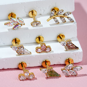 مجوهرات ثقب الجسم بتصميم سلسلة جراند F136 التيتانيوم المطلية بالذهب، مجوهرات أذن وأنف عصرية (يرجى الاتصال بنا للاطلاع على الكتالوج) - Product Image 5