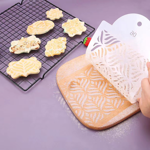 Pochoirs en plastique à motifs floraux en dentelle pour la décoration de gâteaux en pâte à sucre - Product Image 3