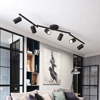 Lustre LED moderne GU10 pour salon, chambre à coucher, éclairage de décoration, lustre noir et blanc, luminaire de cuisine