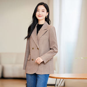 2023 abrigo de ocio elegante para mujer, chaqueta de un solo botón de manga larga de alta calidad, botón de traje pequeño sólido para Otoño Invierno - Product Image 3