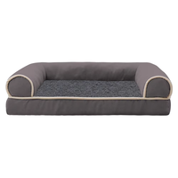Kingtale Modernes Modisches Haustiersofa, orthopädisches Hundebett mit abnehmbarem, wasserdichtem Wollbezug, einfarbig, waschbar