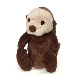 Custom simulation wild stuffed animal sea otter plush toy ornament