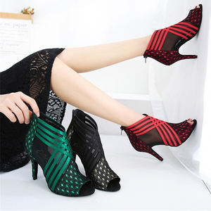 Botas de Jazz de Moda para Mujer, Zapatos de Baile de <span class=keywords><strong>Salsa</strong></span> con Tacón Alto y Suela Suave, Zapatos de Actuación en Interiores para Adultos - Product Image 1