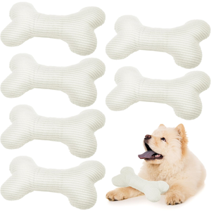 Jouet en peluche créatif en forme d'os - Bâtonnets à mâcher souples et couineurs pour chiots en dentition et jeu interactif - Product Image 1