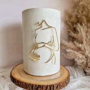 Adornos de Acrílico con Forma de Madre Embarazada para Pastel de Baby Shower, Ecológicos, Se Aceptan Pedidos OEM/ODM - Product Image 4