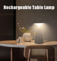 Lampe de bureau LED rechargeable à intensité variable au design moderne Lampe de table 1800mAh Batterie sans fil simple Corps en plastique Alimentation CC