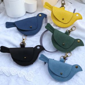 Stylish PU Leather <b>Cute</b> Bird-shaped Coins <b>Purse</b> Colorful Creative Wallet Keychain Button Closure Lovely Bag Charms Pendant Gifts - Product Image 1