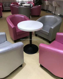 Lounge Restaurant Sofá individual con forma <span class=keywords><strong>de</strong></span> bañera Sillón Silla redonda clásica Moderno <span class=keywords><strong>Hotel</strong></span> Club <span class=keywords><strong>Opera</strong></span> Sofá <span class=keywords><strong>de</strong></span> cuero Pu Silla con reposabrazos - Product Image 2