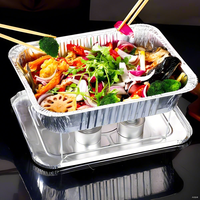 Barquette rectangulaire jetable en aluminium de qualité alimentaire pour traiteur, idéale pour les tables vapeur professionnelles des hôtels et buffets