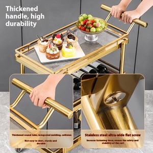 Chariot de Service Commercial à Trois Niveaux en Acier Inoxydable, Desserte pour Hôtellerie et Restauration - Product Image 6