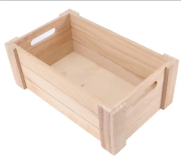 Cajas de almacenamiento de madera decorativas, caja de madera rústica sin terminar