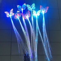 2016 Chine Alibaba prix usine Fiber éclairer nouveauté clignotant papillon Led pince à cheveux cadeau LED lumière de cheveux