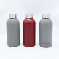 2025 gran oferta personalizada 350ml frasco de vacío de doble pared termo de Metal aislado botella de agua deportiva para acampar vasos de plástico
