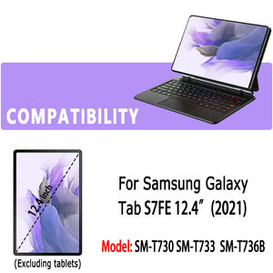 Tastiera 2024 Folio personalizzata per tastiera retroilluminata senza fili per tastiera magica Samsung <span class=keywords><strong>Galaxy</strong></span> <span class=keywords><strong>Tab</strong></span> S7 + <span class=keywords><strong>S8</strong></span> + S9 + Plus S9FE + S7 FE - Product Image 2