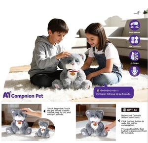 Jouet intelligent IA Deepseek, chiot en peluche mignon qui aboie et cligne des yeux, jouet interactif vocal <span class=keywords><strong>Tamagotchi</strong></span>, cadeau pour fille - Product Image 1