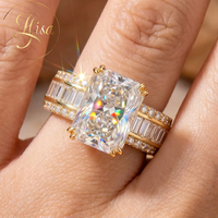 Bague de fiançailles en diamant de laboratoire sur mesure, certifiée IGI, diamant de laboratoire radiant VVS D, argent 925, pavé, bijoux pour femmes Elisa
