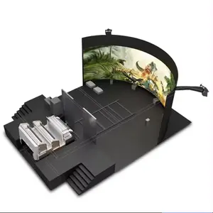 Nacktsich-Technologie 5D Flugbahn Kino 3D-Kino-System benutzerdefinierte Sitze Schiene 9D Kino Indoor Jurassic World Airport Metall