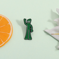 Broche en émail humanoïde verte Broche de style film d'animation drôle Graffiti Art Badge Bijoux Cadeau pour les amis En gros