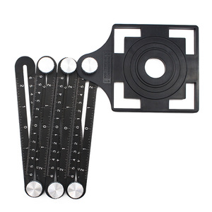 Regla de medición multiángulo de aleación de aluminio de seis pliegues PMS, regla de posicionamiento plegable de aluminio, localizador de agujeros de azulejos, ángulo Universal - Product Image 1