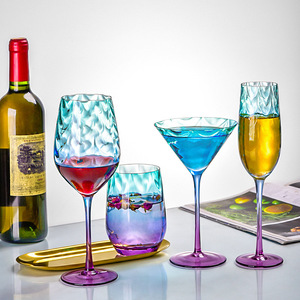 Style <span class=keywords><strong>scandinave</strong></span> verre à ondulation de l'eau tasse à <span class=keywords><strong>Cocktail</strong></span> créatif dégradé couleur ménage cristal verre vin rouge pour flûtes à Champagne - Product Image 5