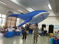 Ballon gonflable géant de baleine bleue pour décoration de fête à thème marin
