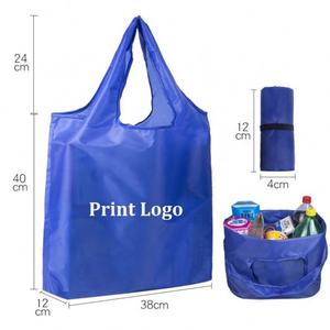 Sac de courses enroulable multicolore grande capacité, logo personnalisé, sacs pliables en polyester - Product Image 1