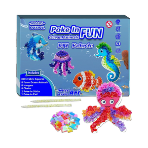 Kit de Arte <span class=keywords><strong>Poke</strong></span> para Niños de 4 a 10 Años, Tablero de Dibujo de Plástico ABS, Manualidad sin Desorden, Regalo Educativo para Niños y Niñas (Océano, Flor) - Product Image 1