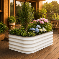 Jardinière surélevée en acier galvanisé, grande boîte de plantation extérieure en métal pour fleurs et herbes, kit de jardinage modulaire à monter soi-même