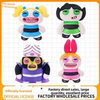 Fuggler X Powerpuff Girls Collab Plush Doll Ugly Cute Tooth Monster Blossom Bubbles Buttercup Trend Collectible Stuffed Toy