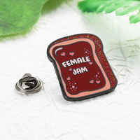 Bros Pin Grosir Mewah Wanita Motif Selai Stroberi Roti Glitter Enamel Lucu Pin Logam Zinc Alloy Huruf Logo Anime