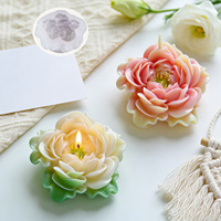 Moule en silicone 3D pour bougie en forme de pivoine, moule réaliste pour savon fait main, plâtre, résine, artisanat pour la décoration de la maison DIY