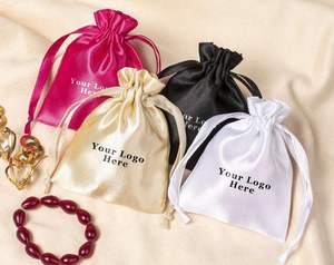 ถุงผ้าซาติน, ถุงเชือกรูดขนาดเล็ก, บรรจุภัณฑ์สำหรับเครื่องประดับ, ถุงเชือกรูดพร้อมชื่อส่วนตัว, ของชำร่วยงานแต่งงาน - Product Image 1