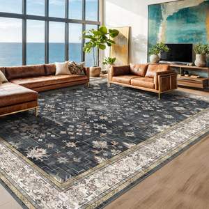 Alfombras geométricas florales bohemias Vintage modernas, alfombra persa personalizada para 8x10 9x12 sala de estar, dormitorio, pasillo lavable - Product Image 2