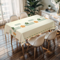 RNPT Fruit Cream Rood Wit Geruit Tafelkleden Bloemen Geel met PU-achterkant Krasbestendig Afwasbaar 0,5 mm dik Picknick