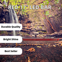 Barre de lumière LED étanche rouge de 17 pouces Lampe de bande de remorque de camion à 9 LED avec fonctions de frein d'arrêt et de rotation Compatible 12V-24V