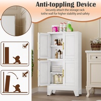 Armoire de rangement polyvalente blanche à 2 tiroirs, style traditionnel moderne, en acier, avec 2 étagères réglables, pour cuisine, garde-manger, chambre, bureau, maison