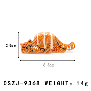 CANYUAN Pinzas para el pelo de acetato con diseño de gato a rayas de 8.3cm, estilo coreano, coloridas, a la moda y lindas, con forma de animal para la parte trasera de la cabeza - Product Image 2