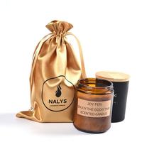 Bolsas Grandes de Satén de Seda con Logo Personalizado y Borla para Extensiones de Pelo y Joyería