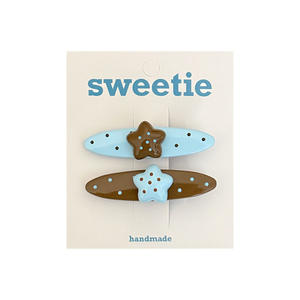 Pinza para el pelo unisex de acrílico con diseño de ondas y lazo, color crema helado, a la moda, dulce, versátil y linda, ideal para el verano. ¡Venta caliente! - Product Image 6