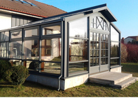 Maison extérieure autoportante contre le mur jardin d'hiver maison en verre entièrement en aluminium véranda