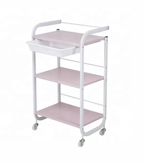 Hot Sale Wooden Beauti Salon Trolley Equip Cheap Facial Trolley Salon