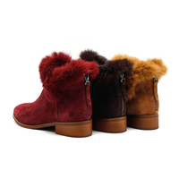 Bottines d'hiver tendance pour femmes, en cuir véritable, légères, respirantes, douces, à lacets