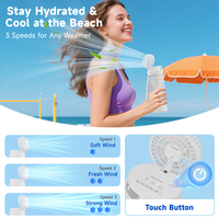 Ventilateur portable 22oz HandFan P222 avec bouteille d'eau pour la gym, étanche IPX7, sans BPA, anti-fuite, écologique, en PP, pour boissons sportives, avec boîte cadeau