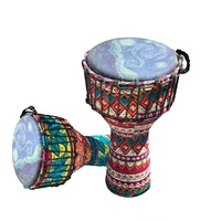 Djembe africain coloré en PVC de 11 pouces, tambour à main pour une utilisation en intérieur et en extérieur