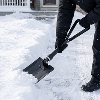 Pelle à neige pliable multifonction avec poignée en D 50 #   Acier 580 mm pour le déneigement et les activités en plein air dans le désert