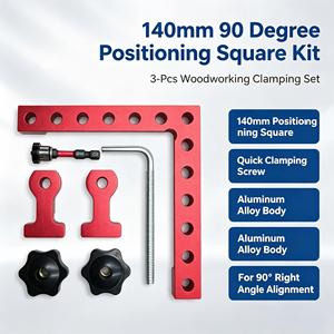 Juego de Herramientas de Medición de Grado Industrial de 12 Piezas para Herramientas de Bricolaje, 4 Escuadras de Ángulo Recto y 8 Abrazaderas - Product Image 3