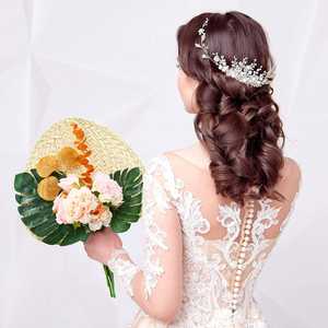 Abanicos de Rafia Naturales Hechos a Mano, Abanicos de Buri para Decoración Rústica de Verano, Abanico de Ratán - Product Image 1